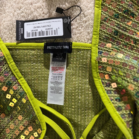 Green Sequin Halter Top - Picture 3 of 9